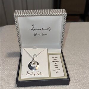 Sterling Silver Inspirational Necklace with Round Star Pendant